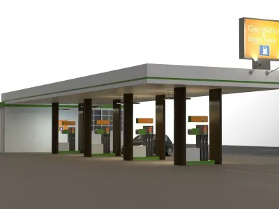 Gas station 3D model buy