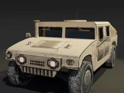 ARMY CAR Low-poly 3D model