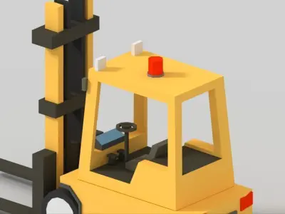 low poly clark Low-poly 3D model forklift truck Low-poly 3D model