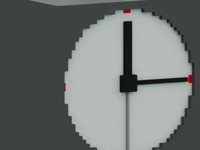 Voxel Alarm Clock  Low-poly 3D model