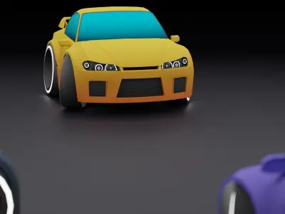 Stylized Car Pack Low-Poly Game Ready PBR Low-poly 3D model