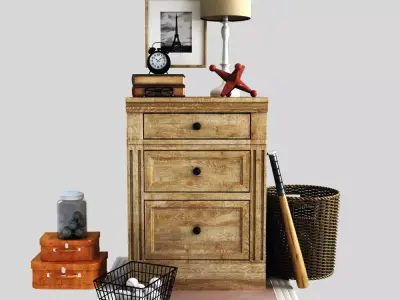 Livingston Single two-Drawer Lateral File Cabinet 3D model