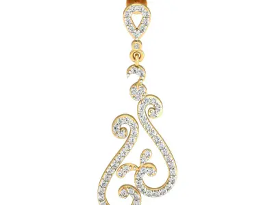Women Earring 3DM STL OBJ FBX Render Details 3D print model purchase