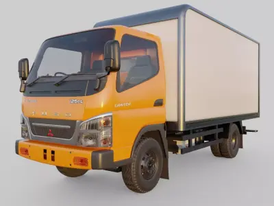 Mitsubishi fuso canter box truck 3D model