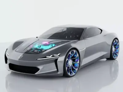 Futuristic Hypercars 003 Game-Ready and 3D Print Solid Mesh Low-poly 3D model