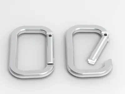 Carabiner metal Low-poly 3D model