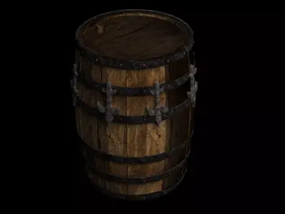 Wooden barrel Free 3D model