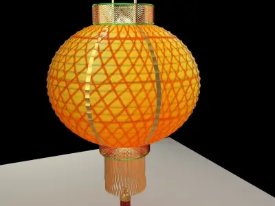 Chinese red lantern 3D model 53