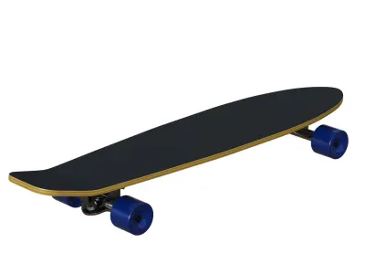 Longboard Low-poly 3D model