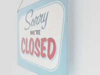 Vintage closed sign 3D model