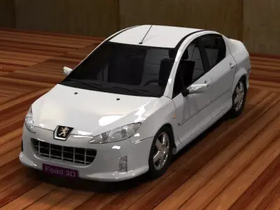 Peugeot 407 Low-poly 3D model