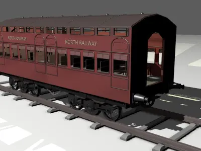 Train Coach Free low-poly 3D model
