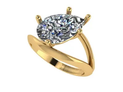 Fashion curved ring  3D print model