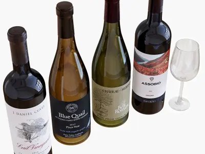 Wine bottle set 11 3D model