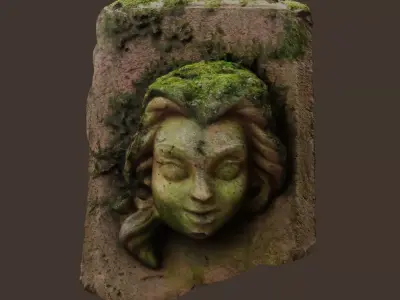 Woman head  Low-poly 3D model