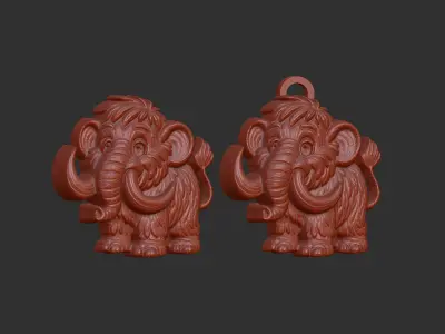 cartoon elephant cnc model 3D print model