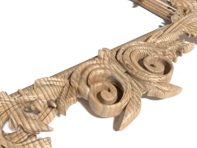 Frame-007 ornately carved wooden frame 3D model
