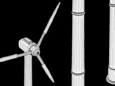 Wind Turbine PBR Low-poly 3D model
