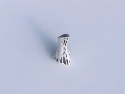 Vase puffy tappered triangle with organic lattice on edges 3D print model