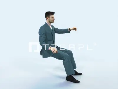 Posture 20K Driver Driving Sitting Elegant Business Man Low-poly 3D model