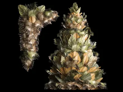 Christmas tree for decoration from dry fan palm leaves 3D model