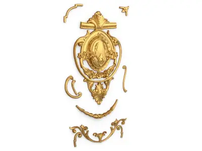 Classic carved decor ornament 398 3D model