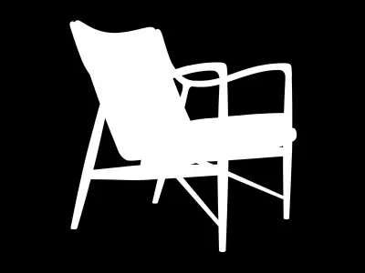 Finn Juhl Nv 45 Chair Velvet DarkBlue Low-poly 3D model