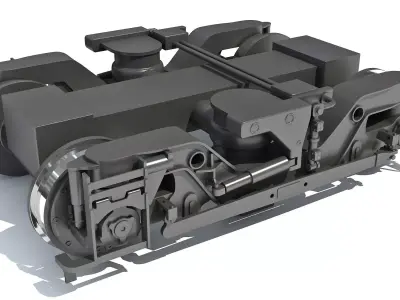 Train Wheels Bogie 3D model