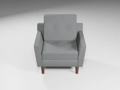 Armchair PBR low-poly game-ready realistic furniture model Low-poly 3D model