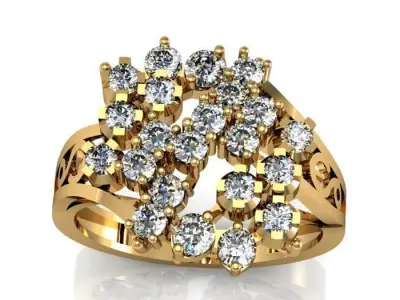 daimond ring 3D print model 2