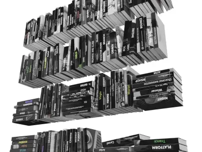 Books 150 pieces 3-1-3 Low-poly 3D model