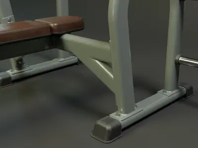 Flat Press Bench PBR Low-poly 3D model