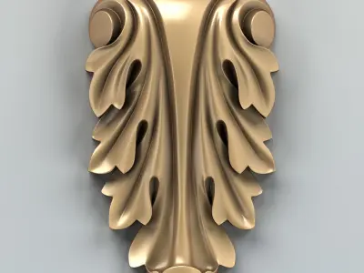 Carved decor vertical 006 3D model