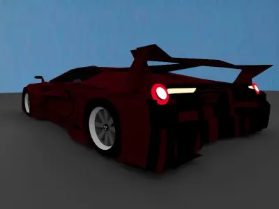 Supercar Senza 980X Low-poly 3D model