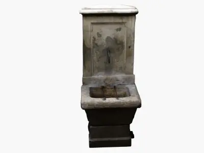 Photo-realistic 3D-Scanned Fountain Low-poly 3D model