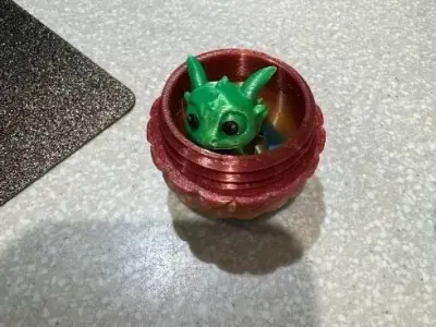 Dragon  egg with small dragon 3D print model