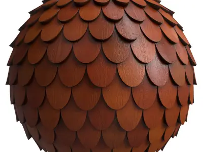 Roof Tile Materials 17- By 3 color Pbr By Sbsar 4k Low-poly 3D model