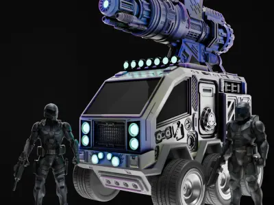 Sci-Fi Combat Van 3D Print Free 3D print model