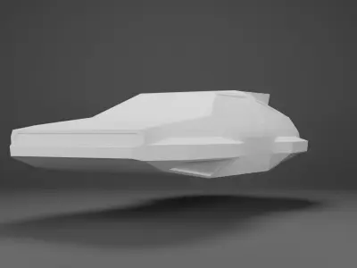 DMC Scifi Hover Car Low-poly 3D model