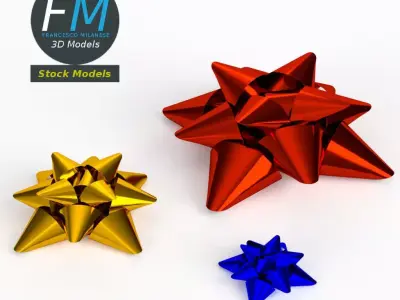 Star ribbons bows 3D model