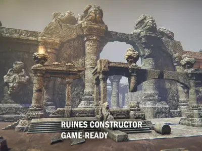 Ruins constructor Low-poly 3D model