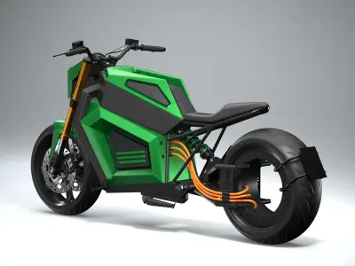 RMK E2 electric motorcycle Green 3D model