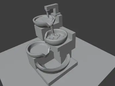 water fountain 3d model Low-poly 3D model