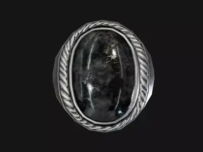Ornamental Signet Ring 3D Model  Game-Ready  Low-poly 3D model