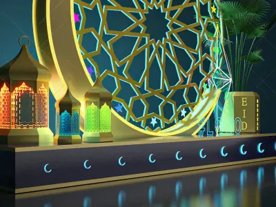 Islamic Ramadan EID Decoration LIGHT SETUP Model 3d V6 3D model