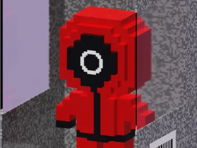 Voxel Toy Squid Game Low-poly 3D model