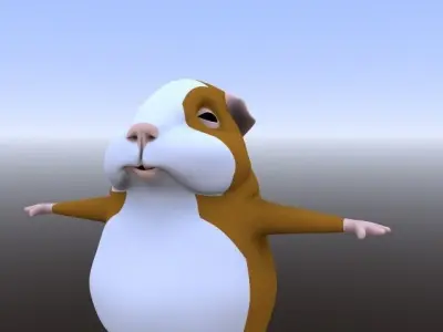 HUMSTER animated guinea pig Low-poly 3D model