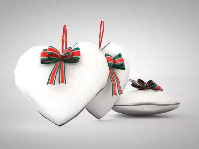Pillow - Heart White 3D Model 3D model