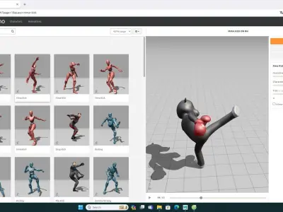 Boxing Rhino Animal Animated  Low-poly 3D model