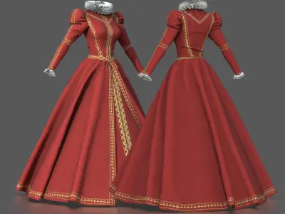 BAROQUE DRESS 3D model